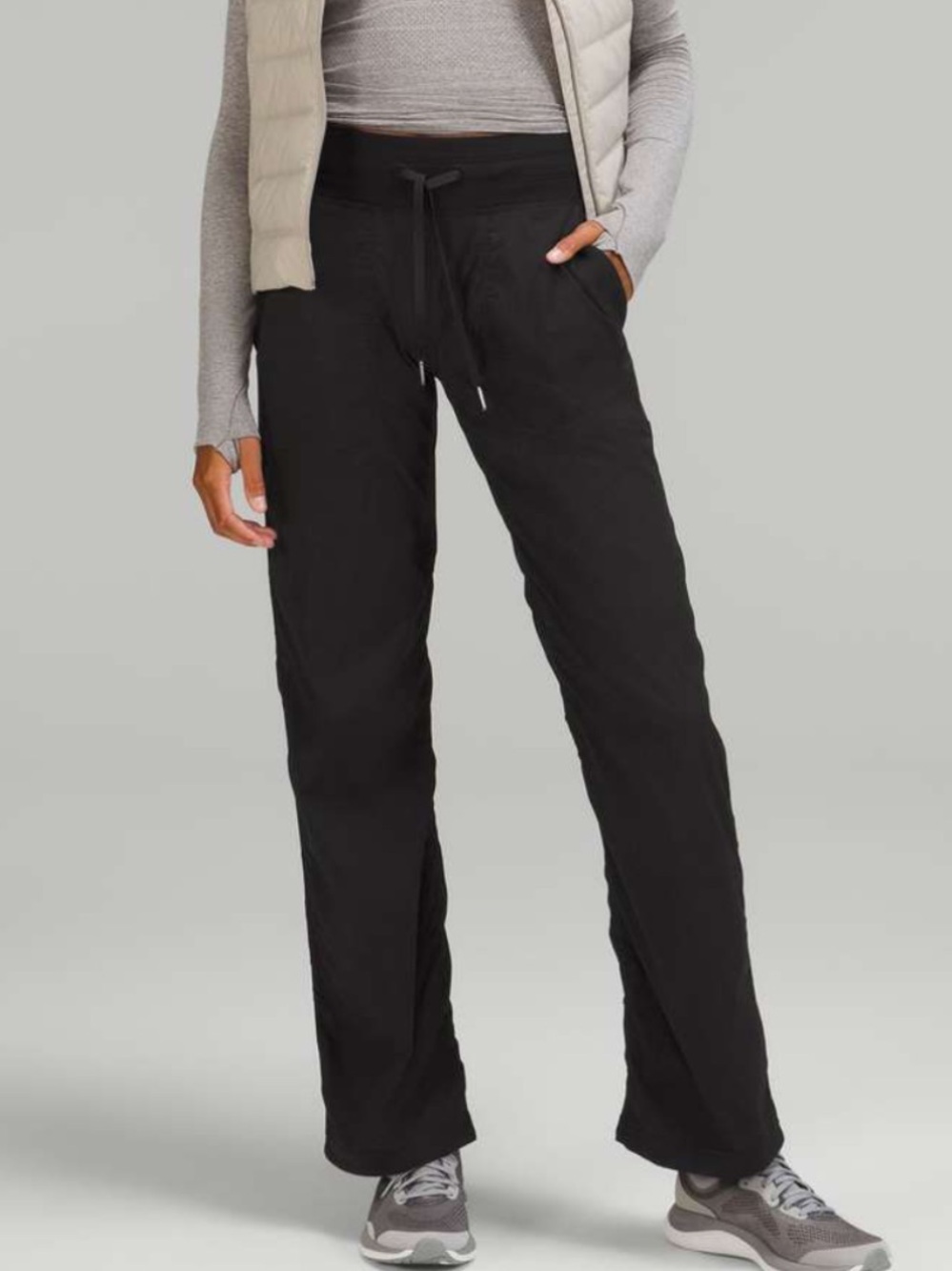 Lululemon Dance Studio Mid-Rise Full Length Pant 12 Woven Wide Leg Black
